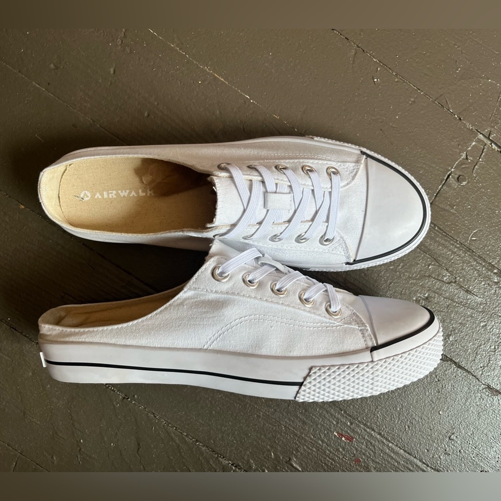Air walk white slip on sneakers size 10